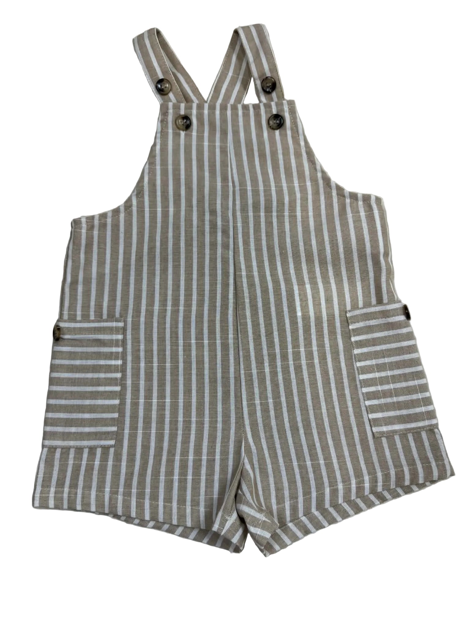 Natural Stripe Overalls